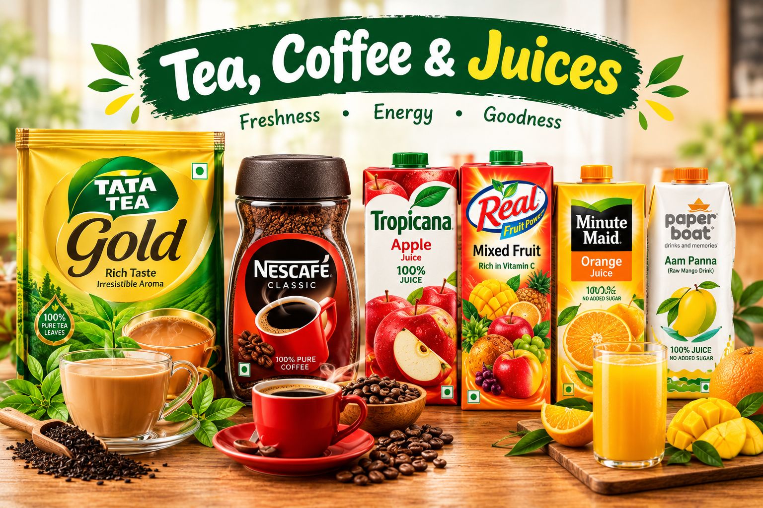 Tea, coffee & juices
