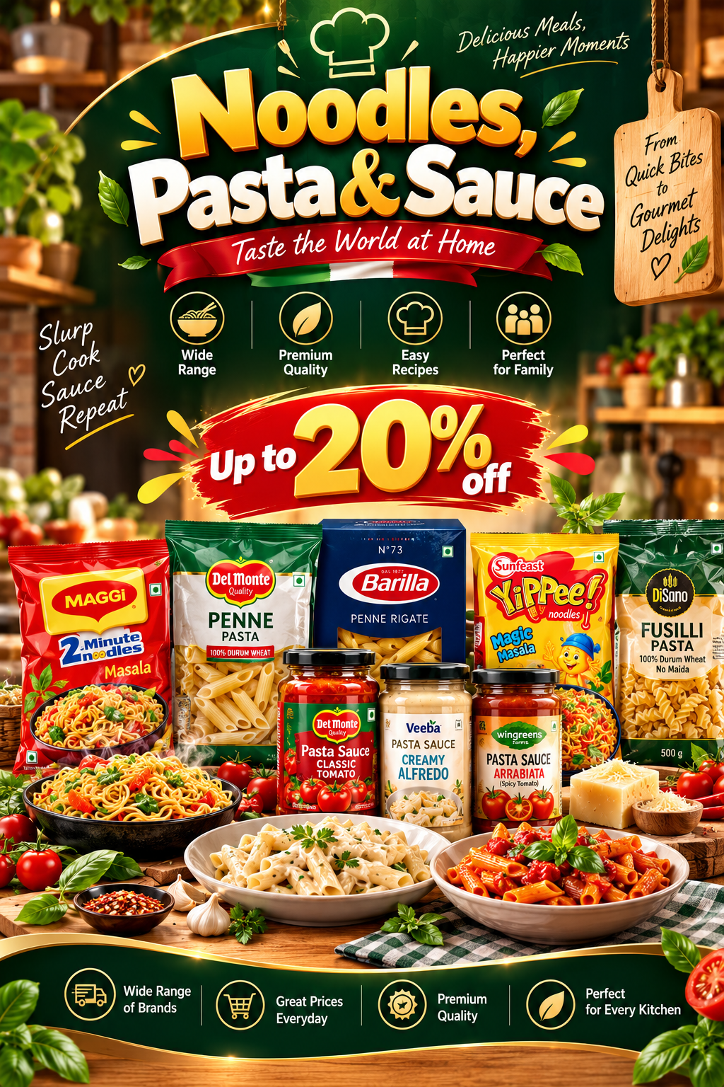Noodles, Pasta & Sauce