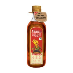 Dhara Kachi Ghani Mustard Oil Cold Pressed 1L