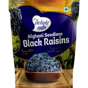 Delight Nuts Afghani Seedless Black Raisins 200G