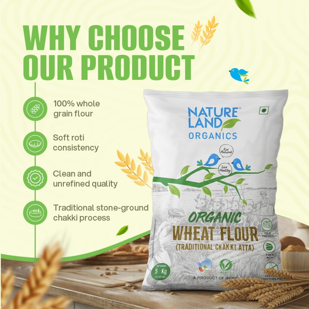 Natureland Organic Wheat Flour Atta 5Kg