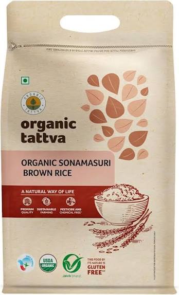 Organic Tattva Brown Sonamasuri Rice 5Kg