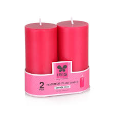 Iris Fragranced Pillar Candle Damask Rose 160G