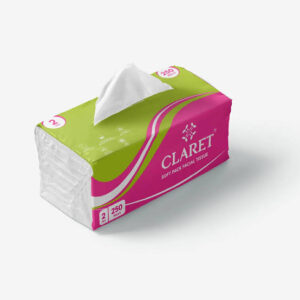 Claret 2Ply Facial Tissues18*20Cm  250 N Pulls