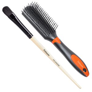 Premium Flat Grey & Orange Hair Brush (Mihb0005)